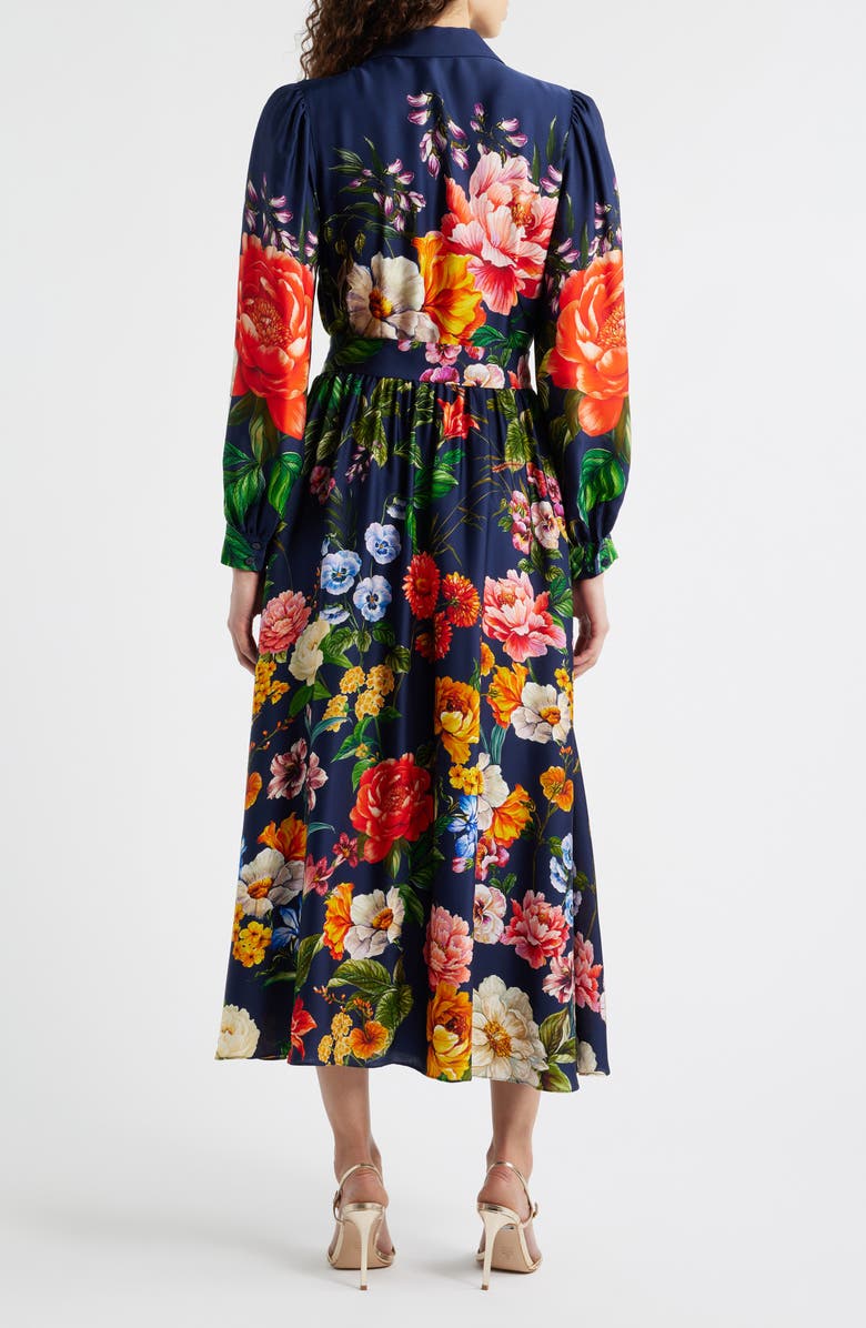 Elie Tahari The Melina Sahara Desert Print Long Sleeve Stretch Silk Shirtdress, Alternate, color, Sahara Desert Print