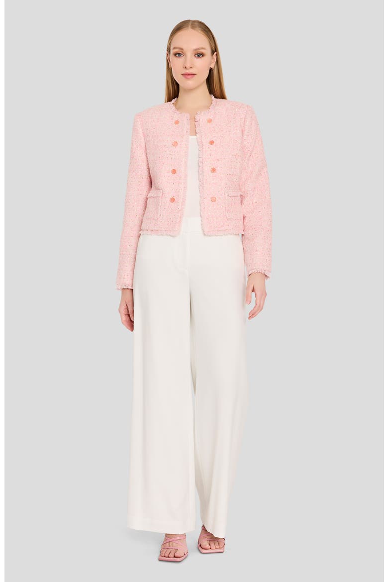 Metallic Bouclé Crop Jacket, Alternate, color, TEA ROSE