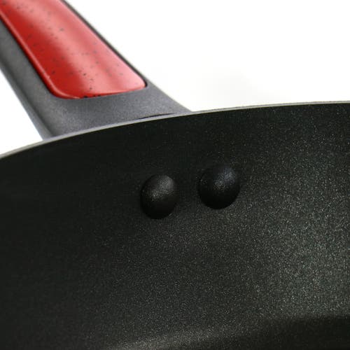 Oster Claybon 3.8 Quart Nonstick Saute Pan With Lid In Speckled Red In Red