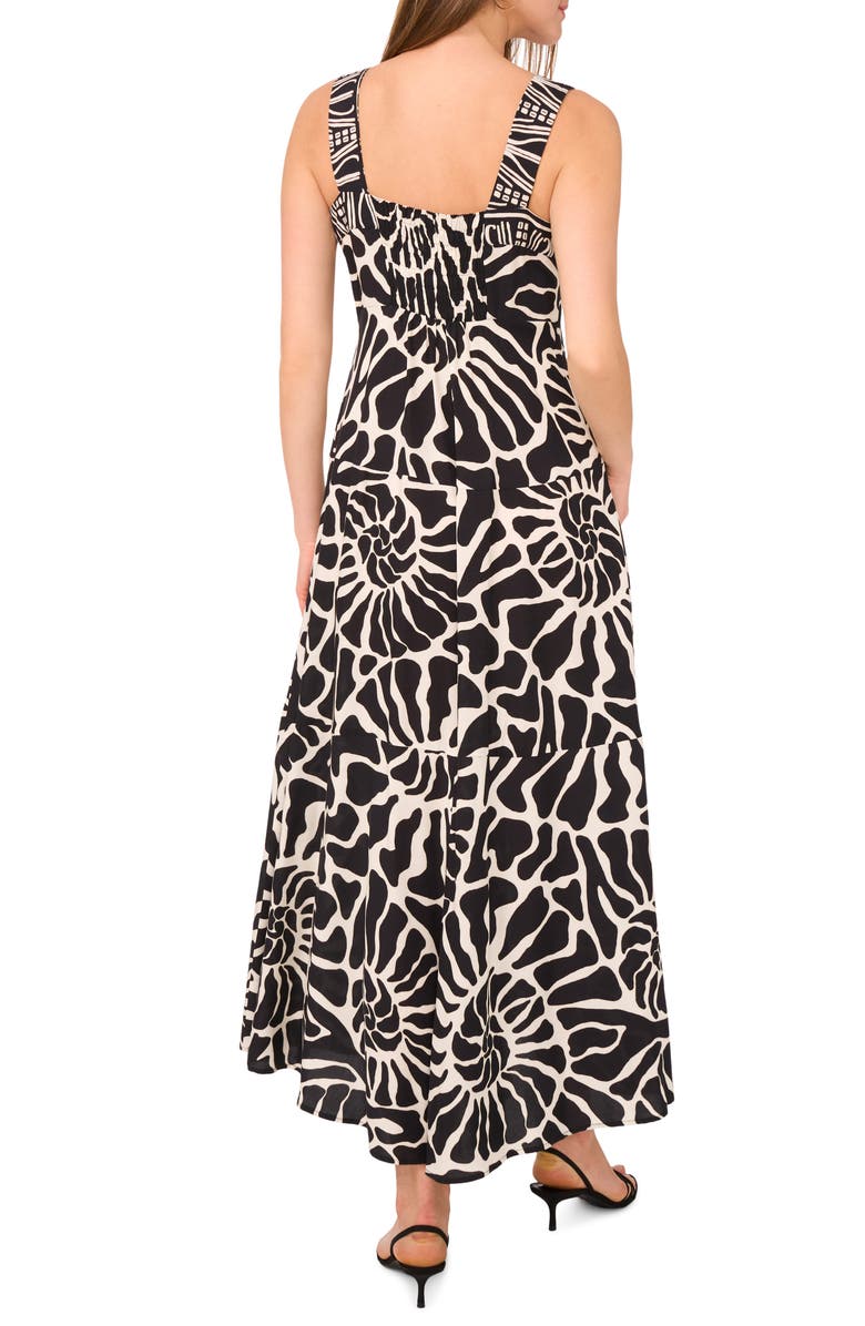 Vince Camuto Abstract Floral Maxi Dress, Alternate, color, Rich Black