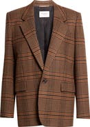 Saint Laurent Prince of Wales Plaid Wool Blazer