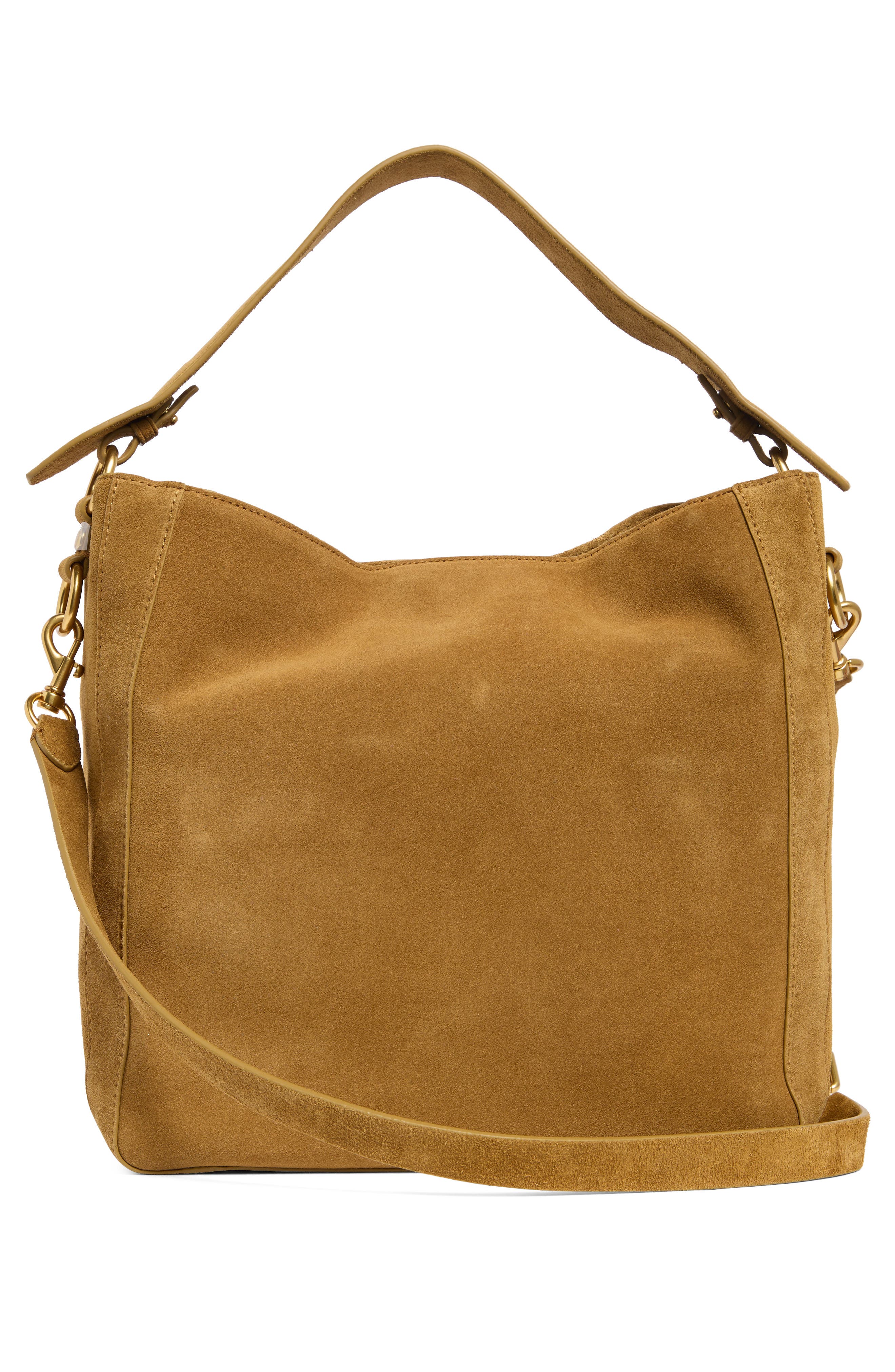Rebecca Minkoff Mab Suede Hobo Bag, Alternate, color, Honey