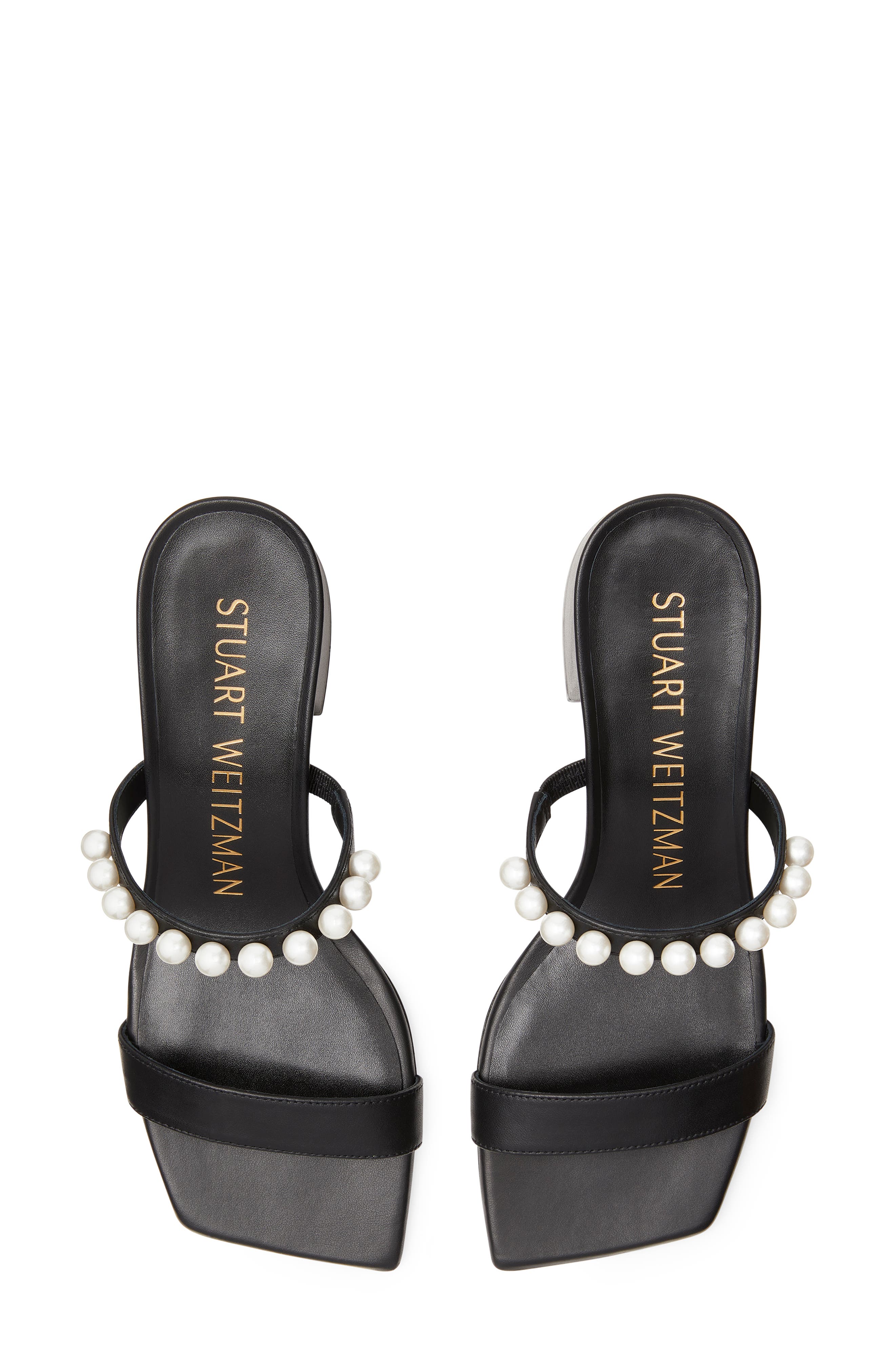 Stuart Weitzman Goldie Metallic Block Heel Sandal, Alternate, color, 