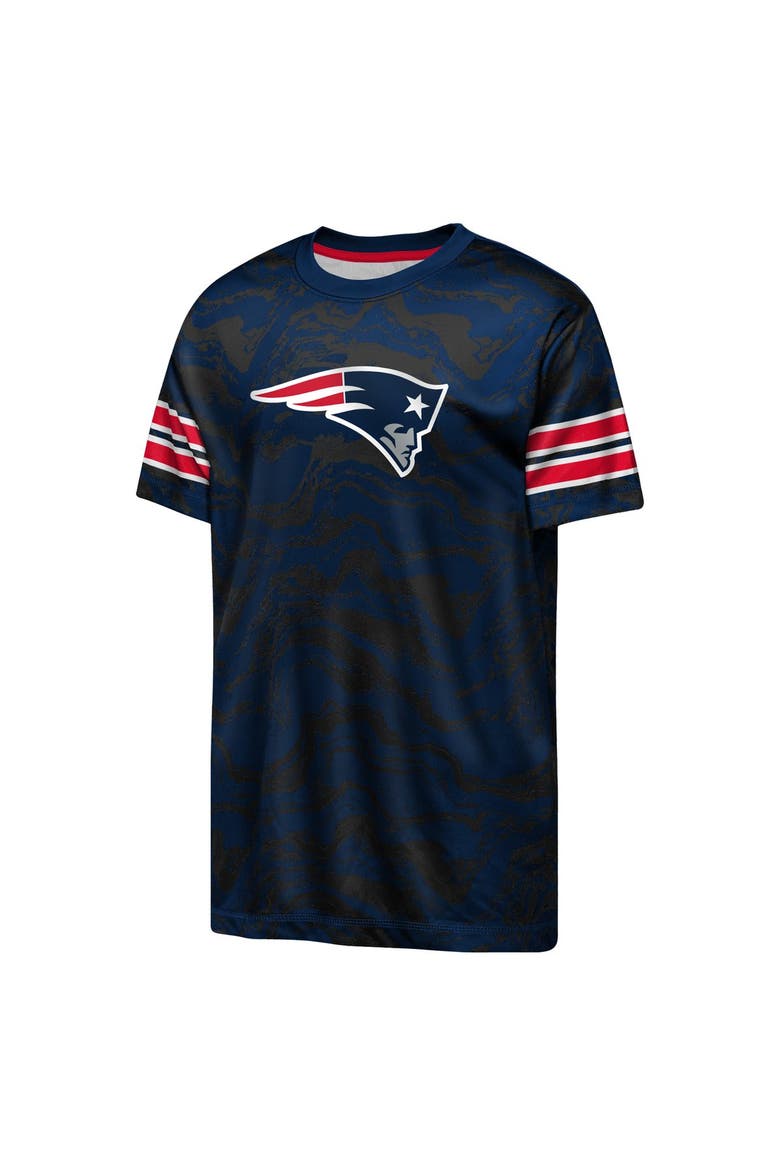 Youth Outerstuff  Navy New England Patriots Slant Route Performance T-Shirt, Alternate, color, Navy