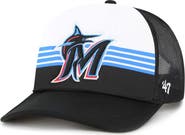 '47 Men's '47 Black Miami Marlins Lift Off Foam Front Mesh Trucker Adjustable Hat