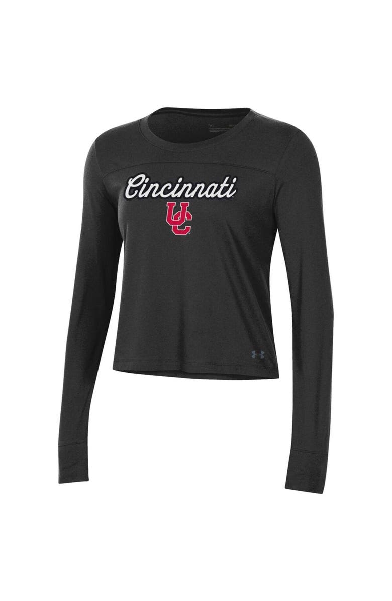 Under Armour Women's Under Armour Black Cincinnati Bearcats Vault Cropped Long Sleeve T-Shirt, Alternate, color,
