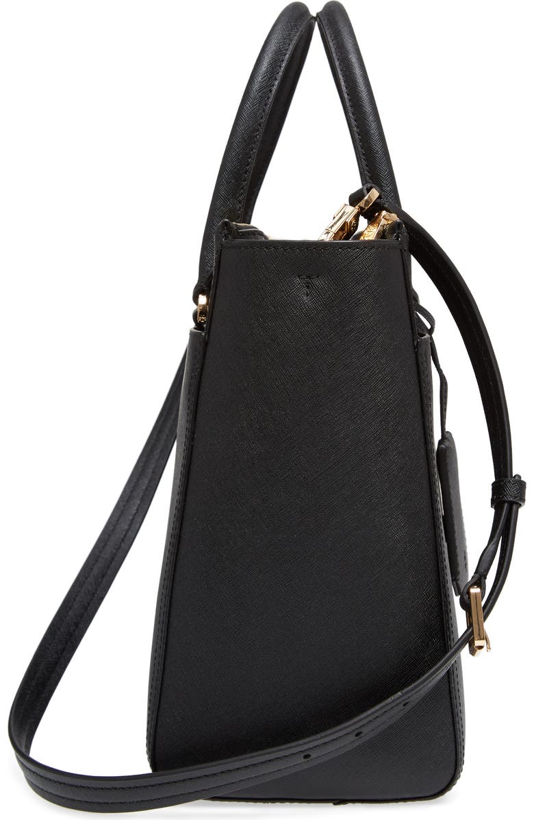 Tory Burch Robinson Double-Zip Leather Tote, Alternate, color,