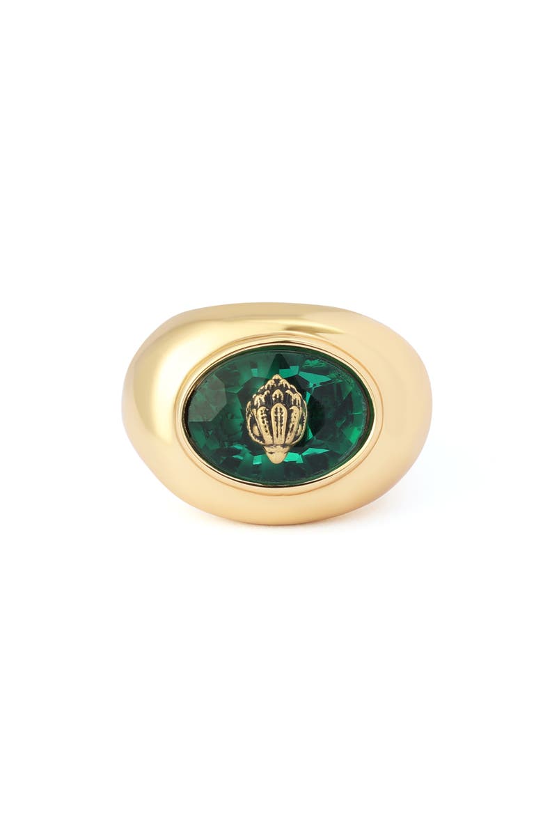 Bezel Stone Cocktail Ring, Alternate, color, GREEN