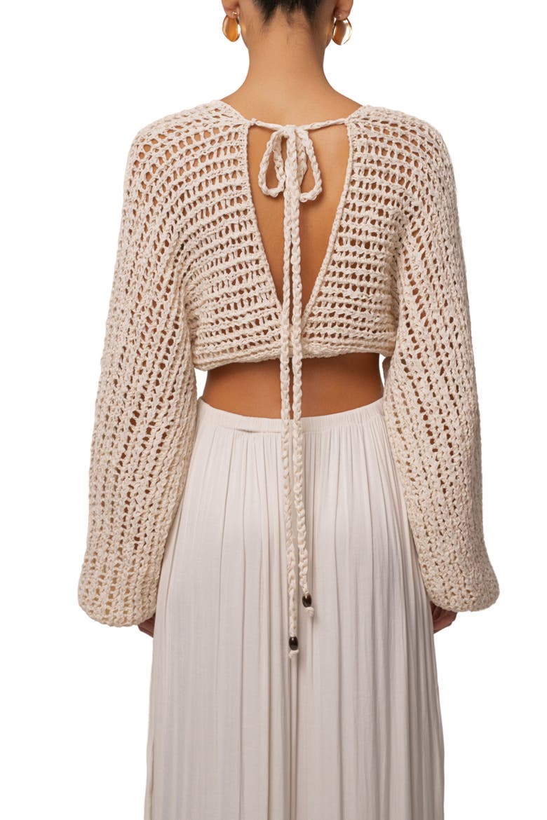 Deep Waters Crochet Top, Alternate, color, Ivory