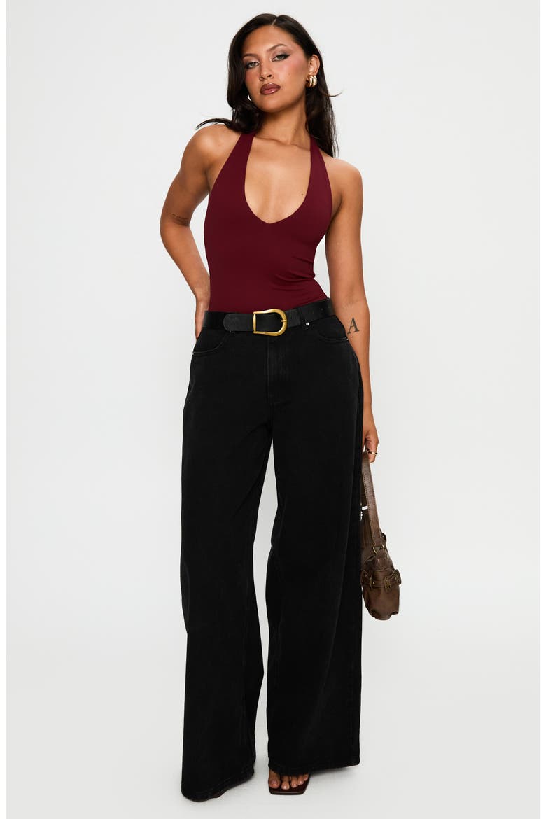Someone New Halter Bodysuit, Alternate, color, BURGUNDY