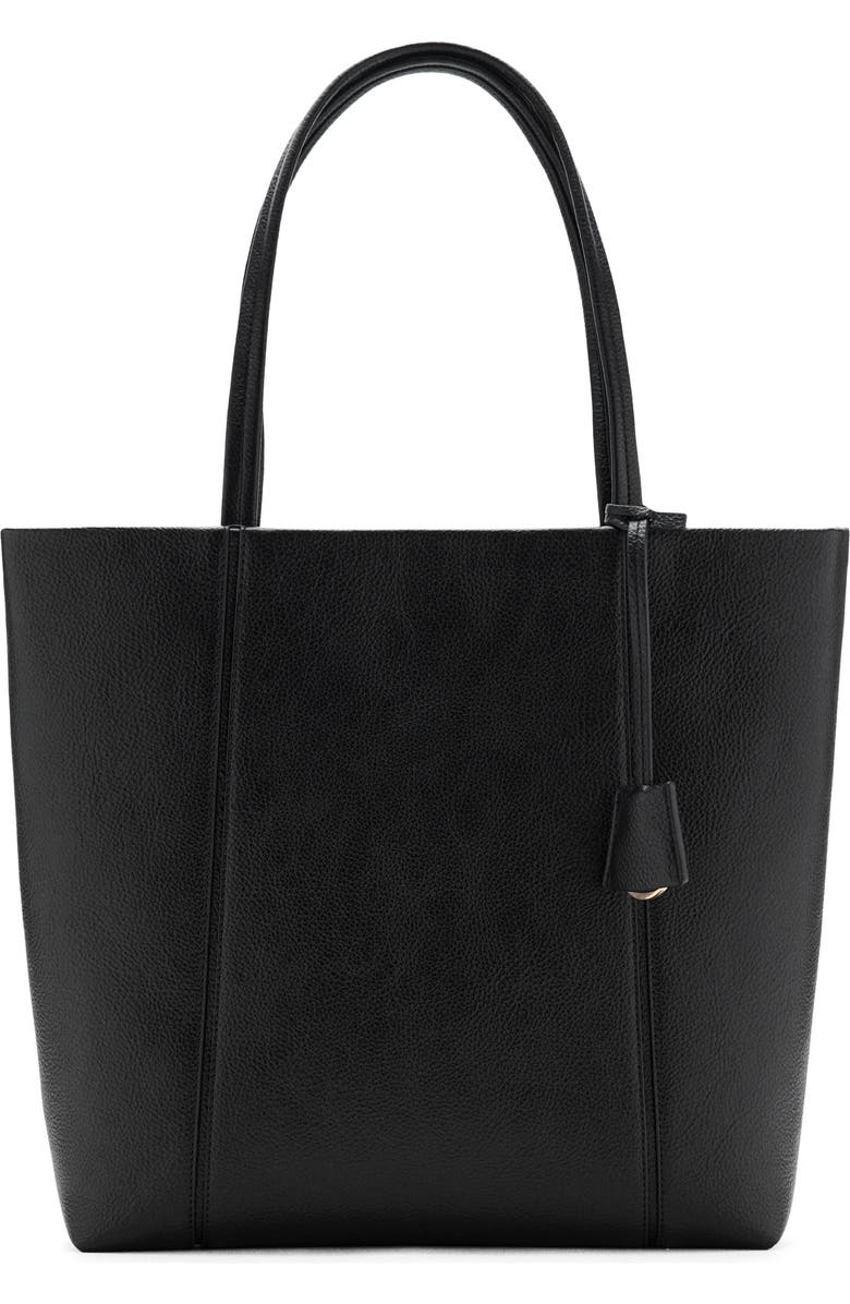 MANGO Faux Leather Shopper Bag, Main, color, Black