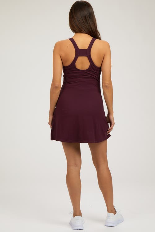Pinkblush Tennis Racerback Romper Dress In Burgundy