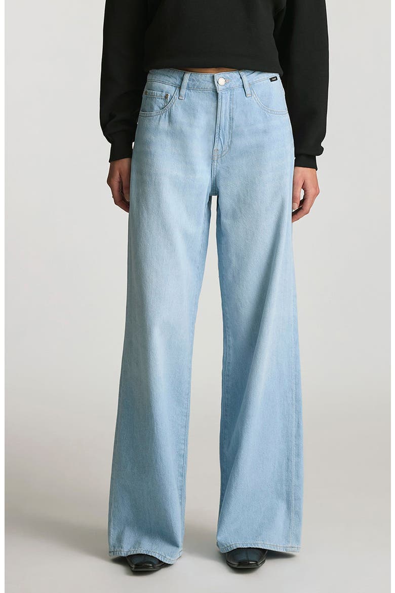 Joy Mid Rise Wide Leg Jeans, Main, color, LIGHT LINEN DENIM