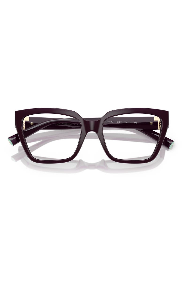 Tiffany & Co. 52mm Square Optical Glasses, Alternate, color, Burgundy