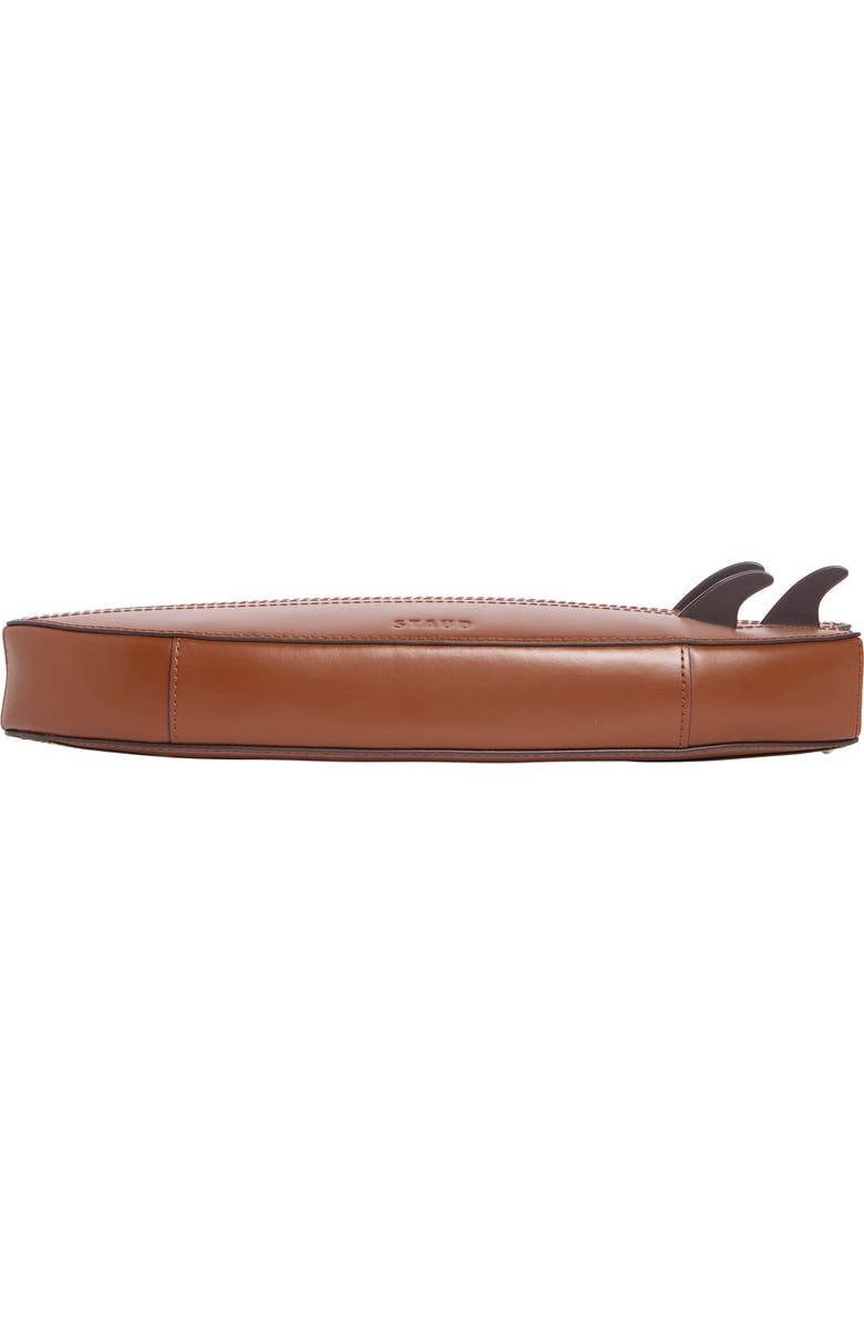 STAUD Leather Surfboard Clutch, Alternate, color, Tabacco