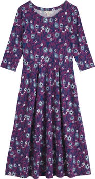 Seasalt Cornwall Veronica Print Stretch Organic Cotton Jersey Midi Dress