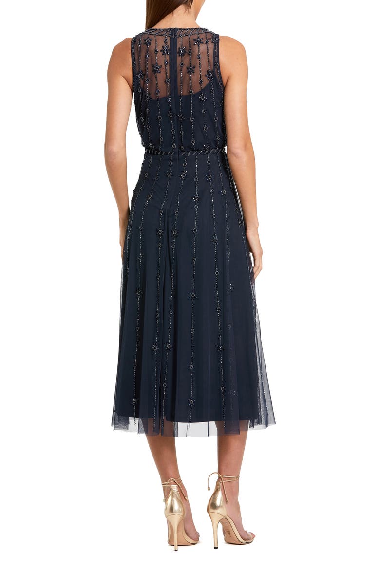 High Neck Sleeveless Embelished A Line Dress, Alternate, color, Midnight
