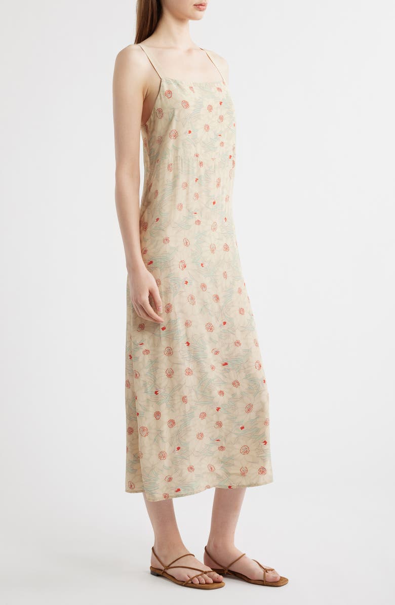 THE GREAT. The Sunroom Sleeveless Slipdress, Alternate, color, Champagne Scattered Bloom