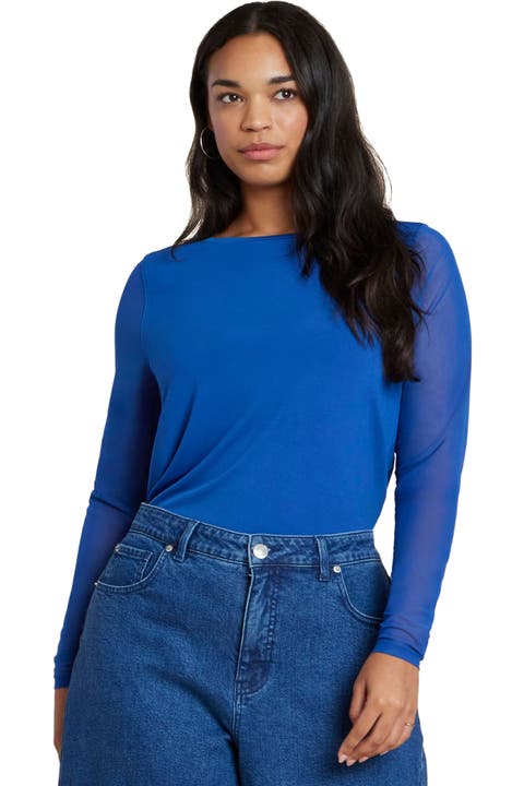 Sheer Sleeve Tee (Plus)
