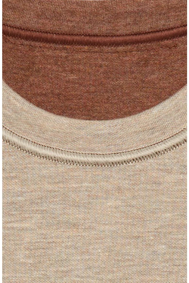 Kids' Solid Reversible Crewneck Long Sleeve T-Shirt, Alternate, color, RUST/ OATMEAL