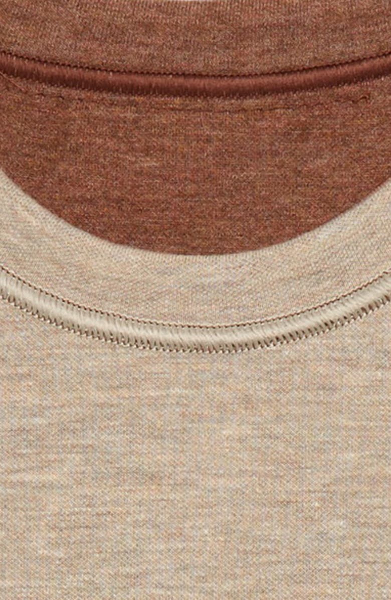 Johnston & Murphy Kids' Solid Reversible Crewneck Long Sleeve T-Shirt, Alternate, color, Rust/ Oatmeal