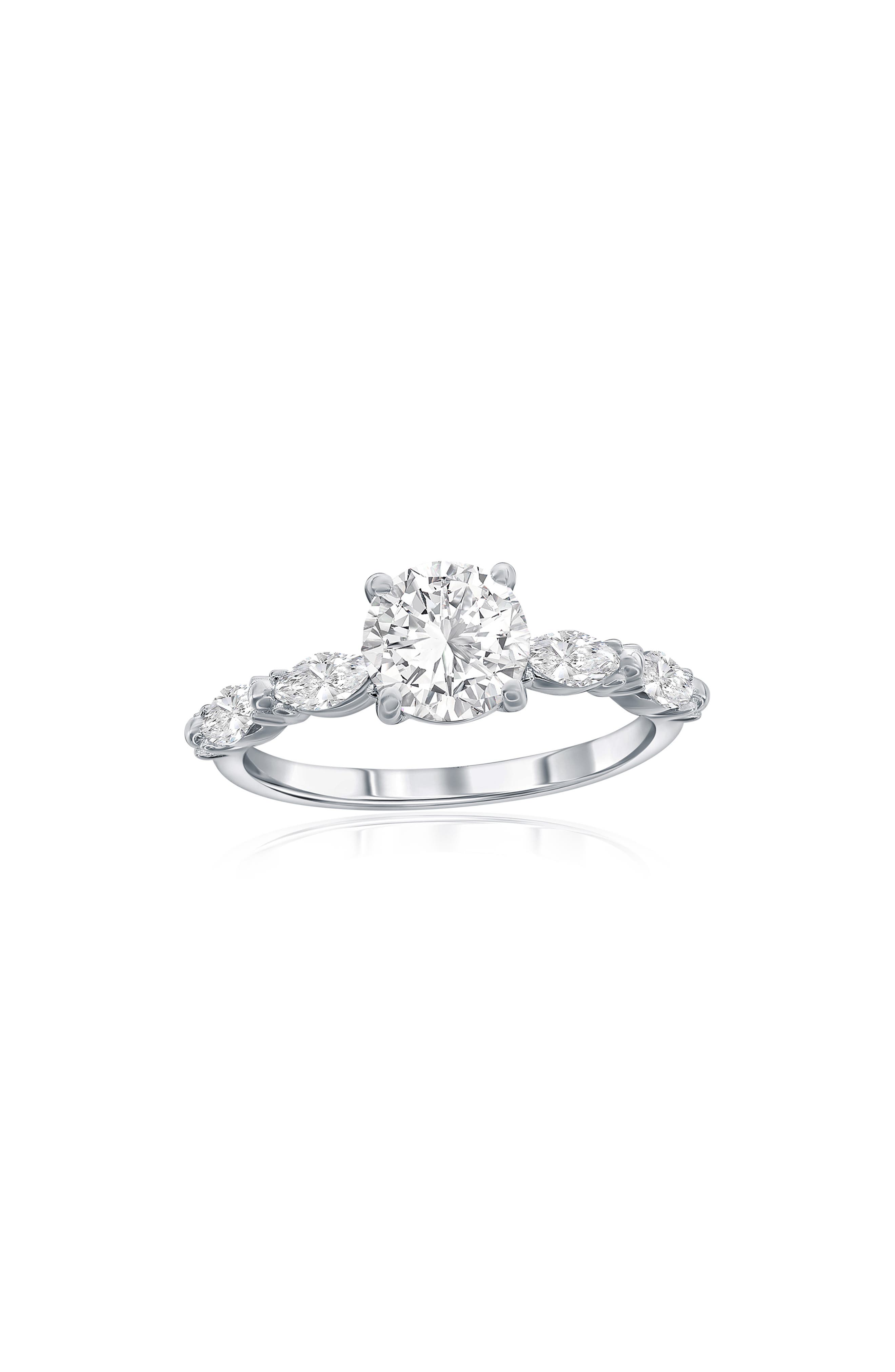 Sterling Silver Marquise Cubic Zirconia Ring