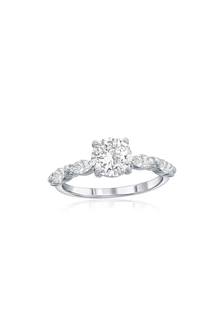 Sterling Silver Marquise Cubic Zirconia Ring, Main, color, SILVER