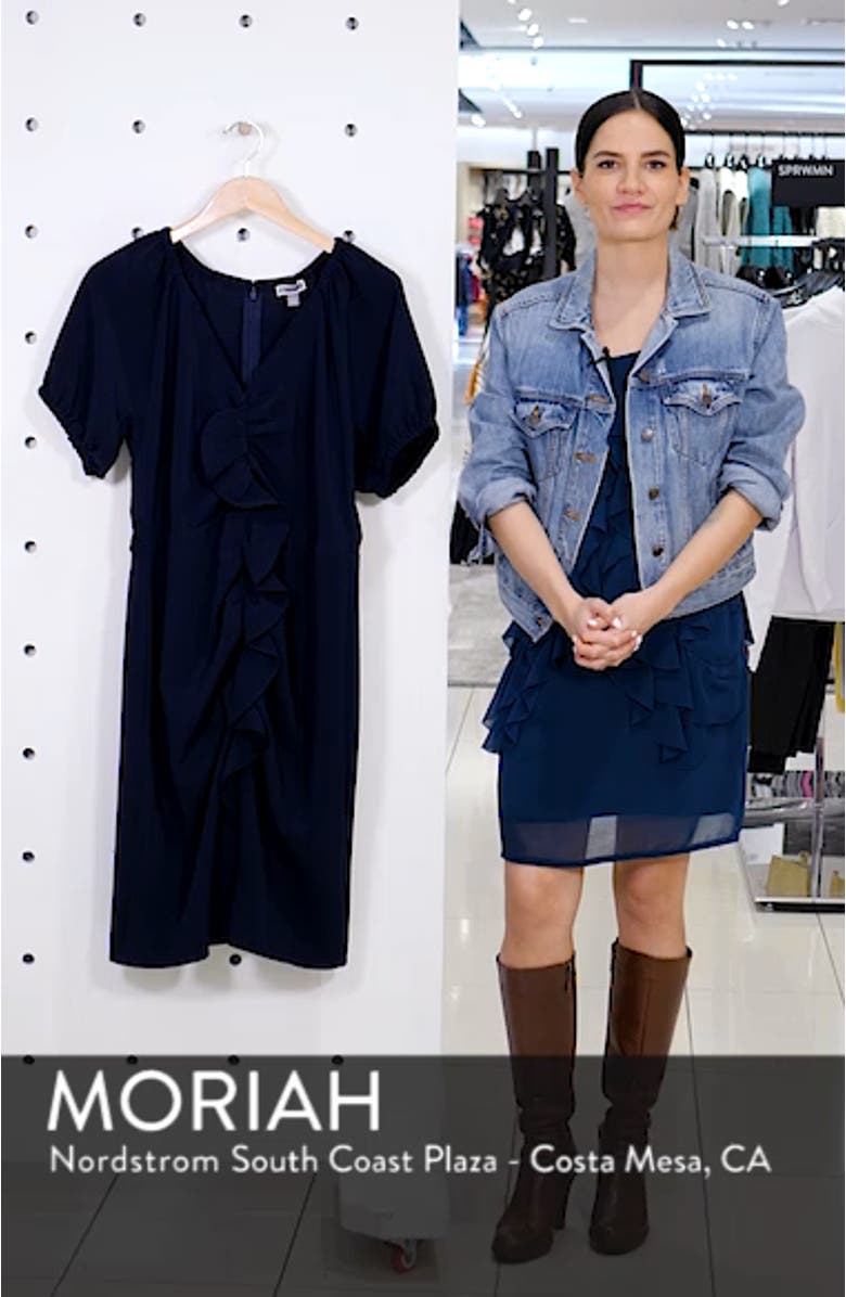 Ruffle Front Sheath Dress, sales video thumbnail