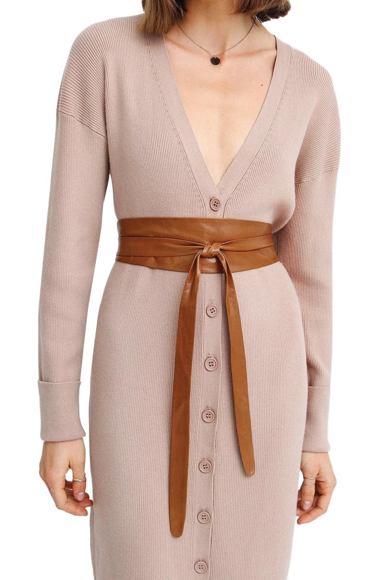 Belle & Bloom Odyssey Soft Wrap Leather Belt, Alternate, color, Brown