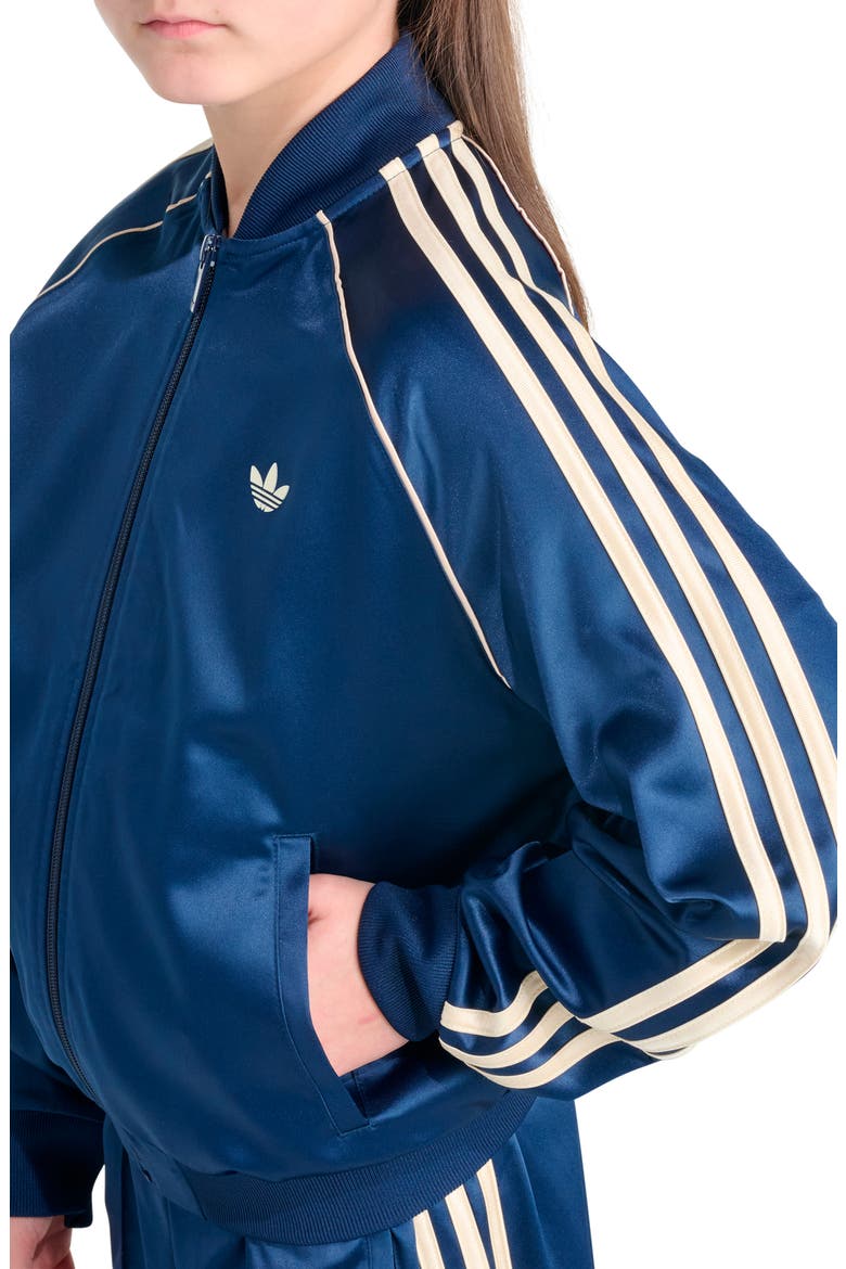 Kids' Satin SST Track Jacket, Alternate, color, DARK BLUE