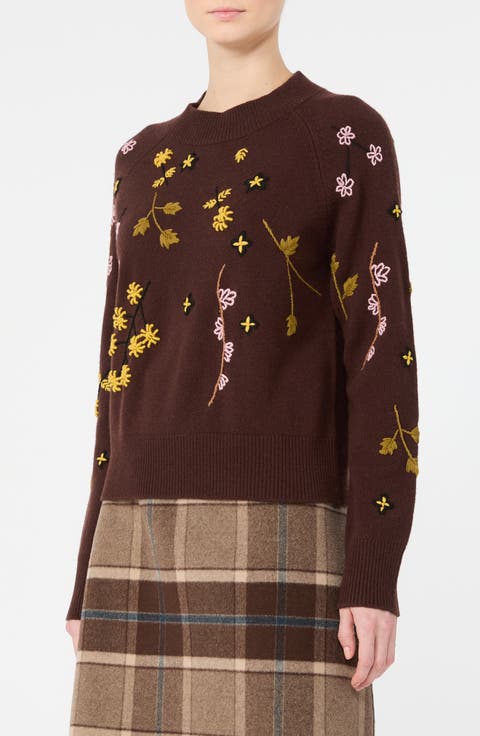 Floral Stitch Crewneck Sweater