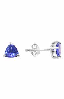 Trillion Tanzanite Stud Earrings