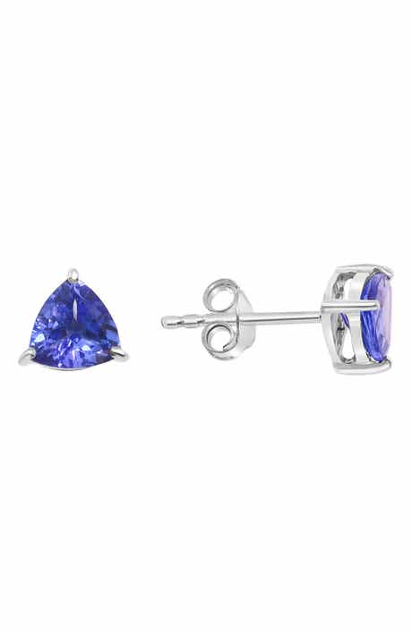 Trillion Tanzanite Stud Earrings