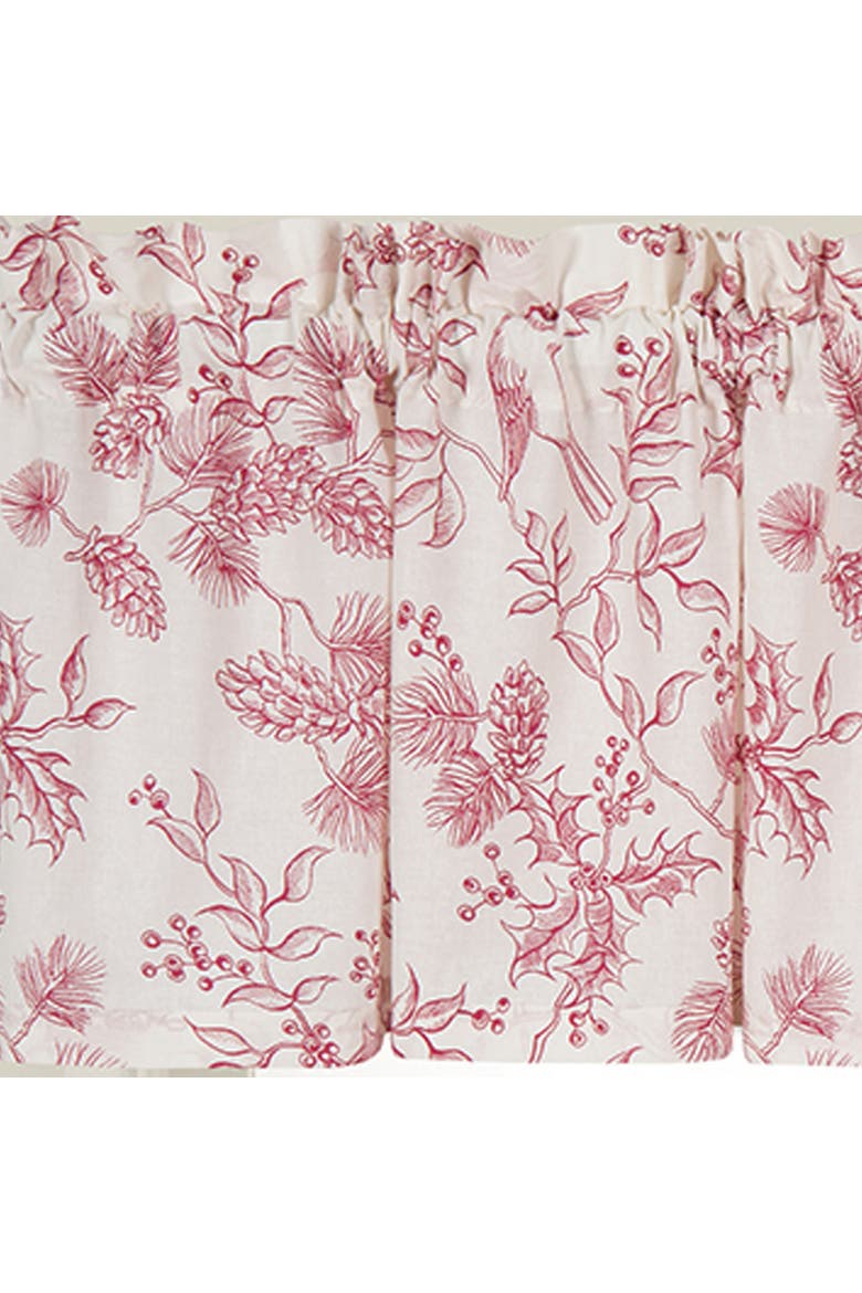 Evergreen Toile Red Valance Collection, Alternate, color, Red