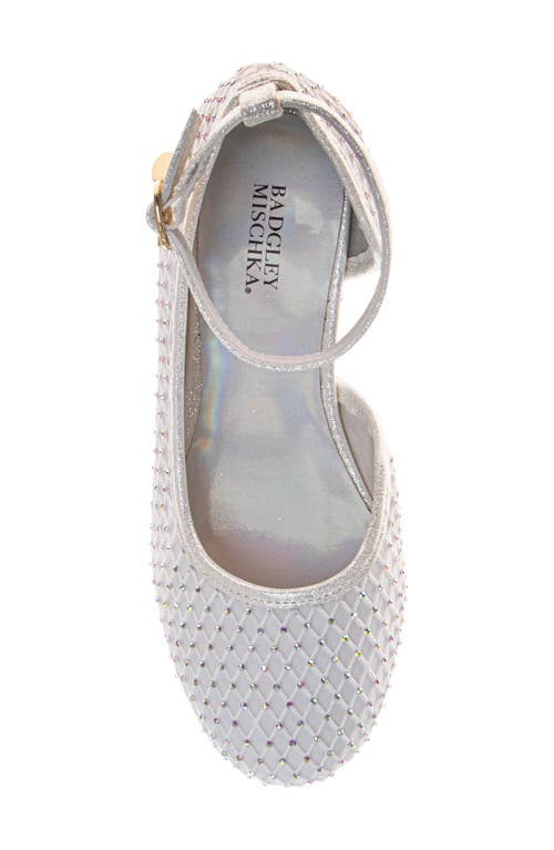 Badgley Mischka Collection Kids' Ankle Strap Half D'orsay Pump In White