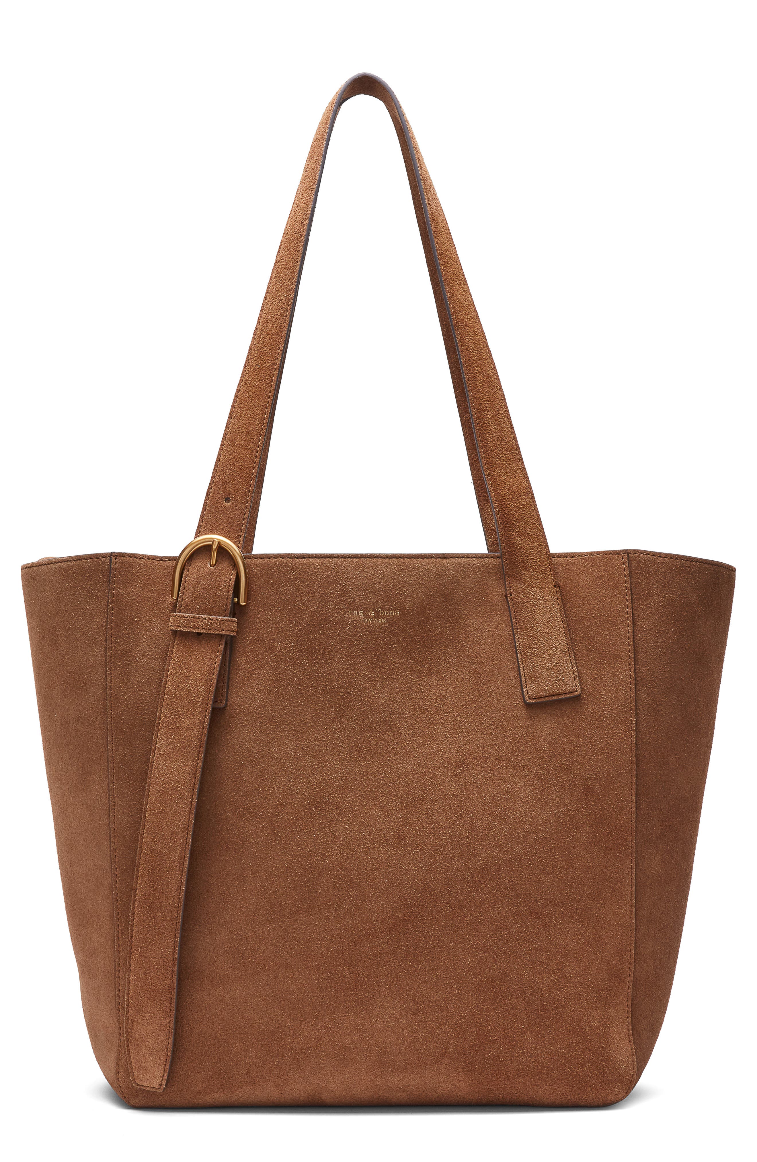 rag & bone Parker Suede Tote, Main, color, Golden Brown