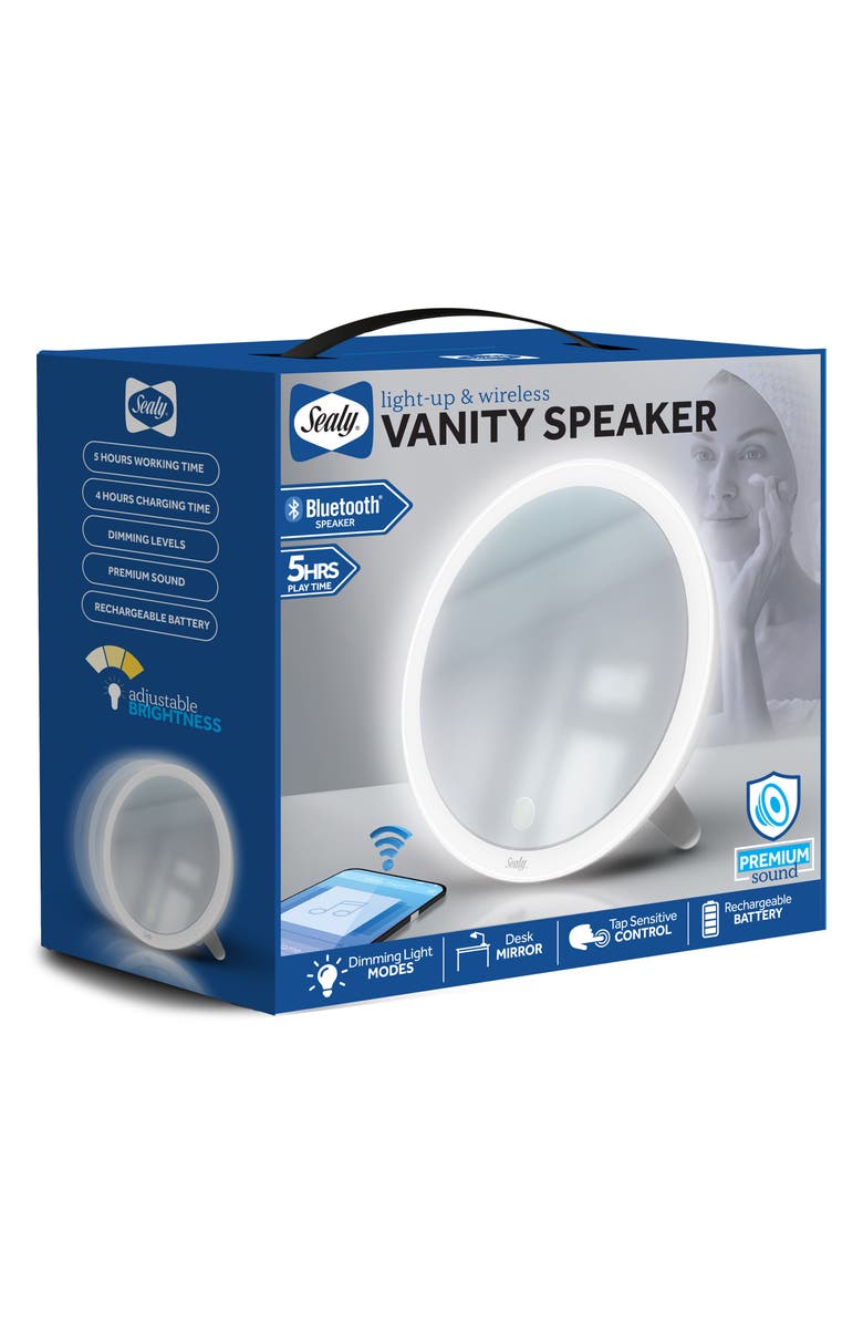 BYTECH Light Up & Wireless LED Vanity Mirror Speaker, Main, color, 