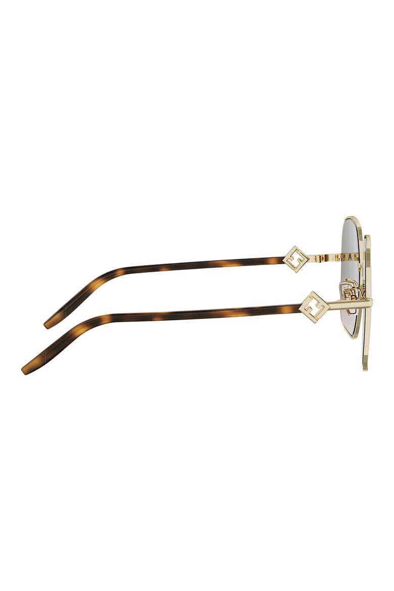 FF Diamonds 58mm Gradient Square Sunglasses, Alternate, color, SHINY ENDURA GOLD / BROWN