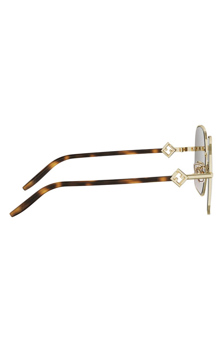 Fendi FF Diamonds 58mm Gradient Square Sunglasses, Alternate, color, Shiny Endura Gold / Brown