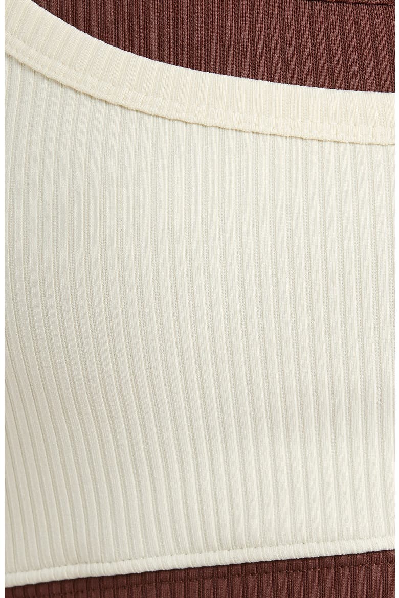 Layered Rib Sports Bra, Alternate, color, SHELL/ CHOCOLATE