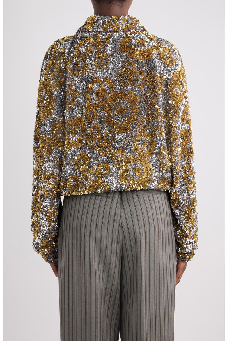 Abstract Sequin Jacket, Alternate, color, SILVER