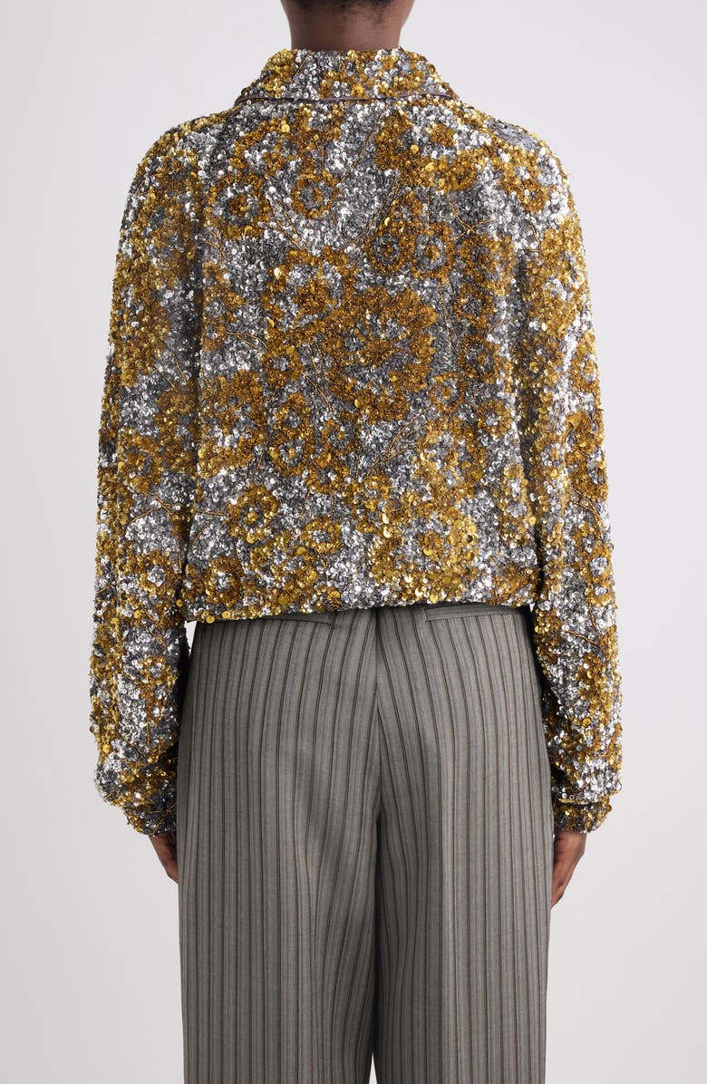 Dries Van Noten Abstract Sequin Jacket, Alternate, color, Silver