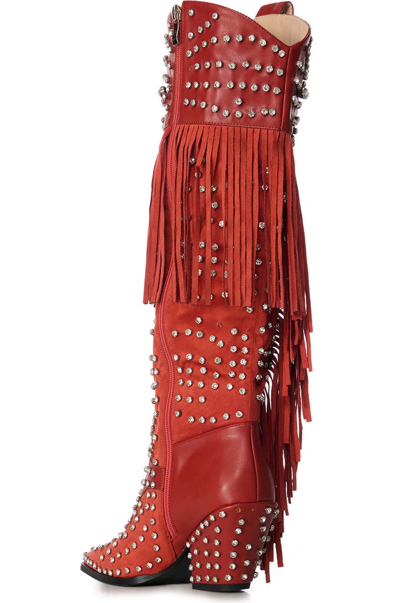 AZALEA WANG Tadao Fringe Western Boot, Alternate, color,