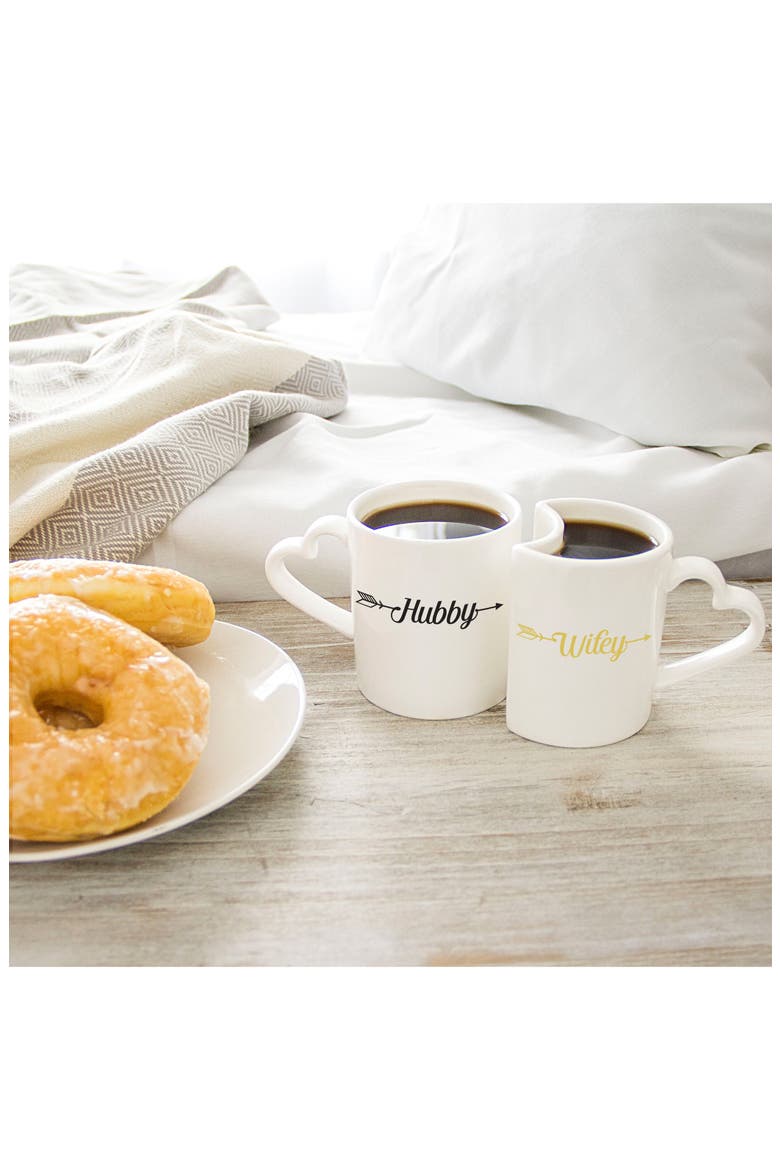 Hubby/Wifey Set of 2 Coffee Mugs, Alternate, color, WHITE