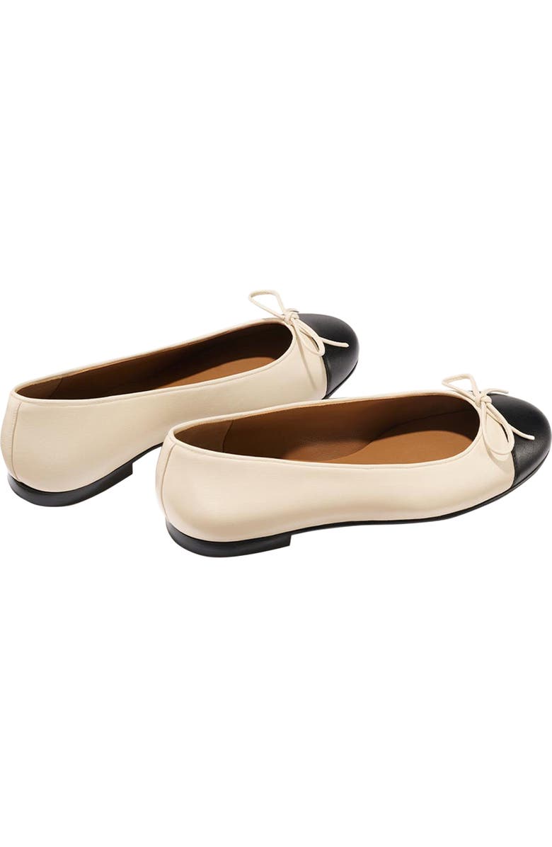MARGAUX The Cap-Toe Demi Flats, Alternate, color, Ecru And Black Nappa
