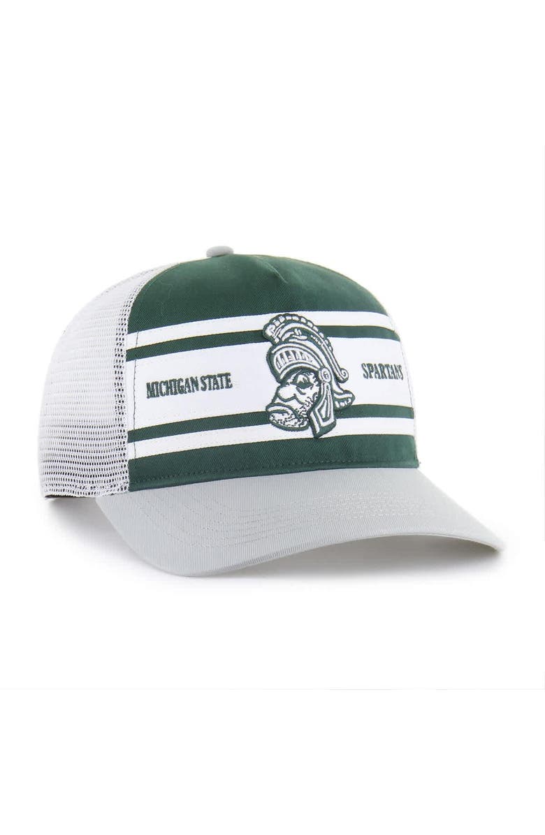'47 Youth '47 Green/Gray Michigan State Spartans Super Stripe Hitch Adjustable Trucker Hat, Alternate, color, Green