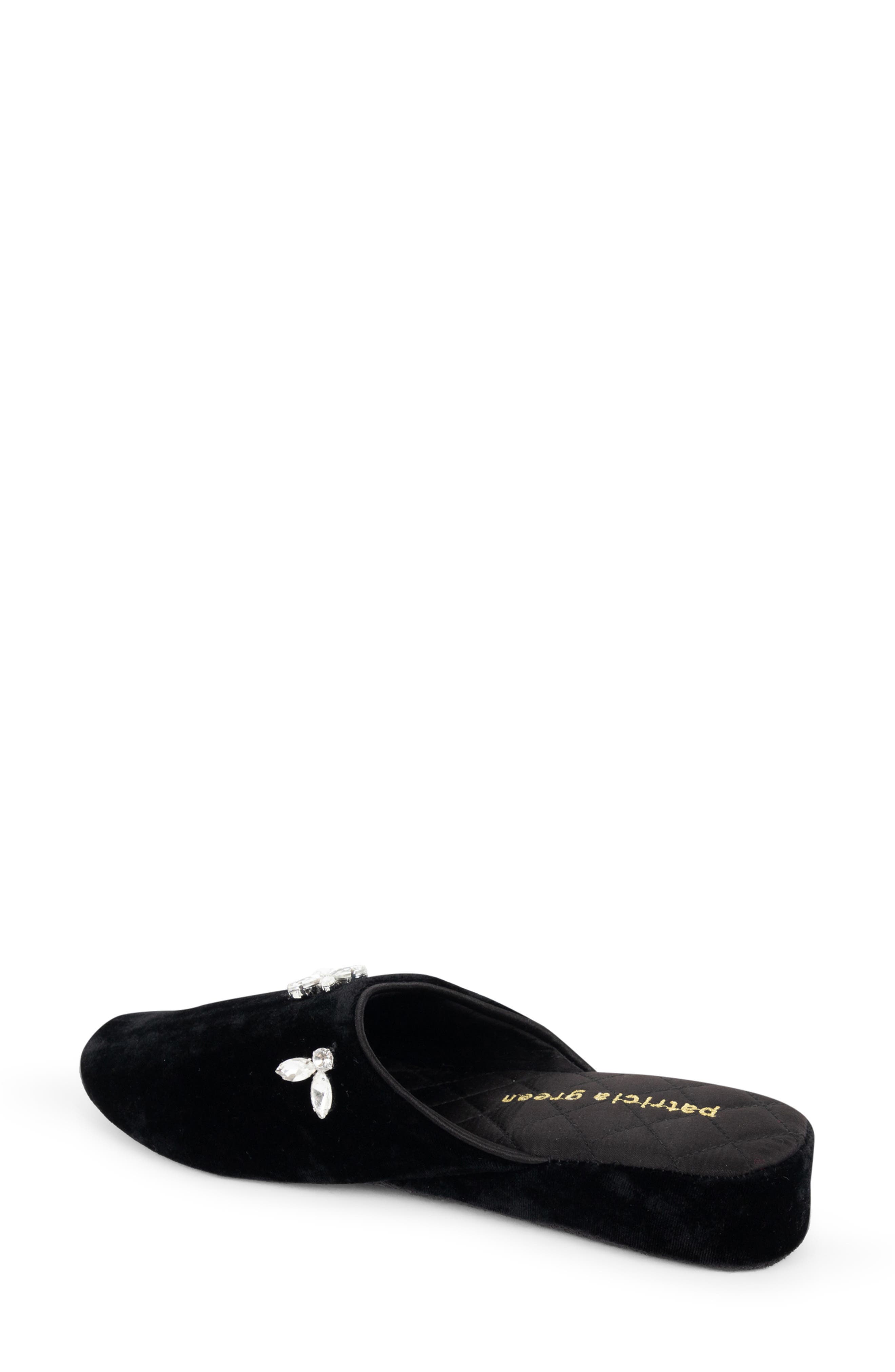 patricia green Lucille Crystal Embellished Velvet Slipper, Alternate, color, 