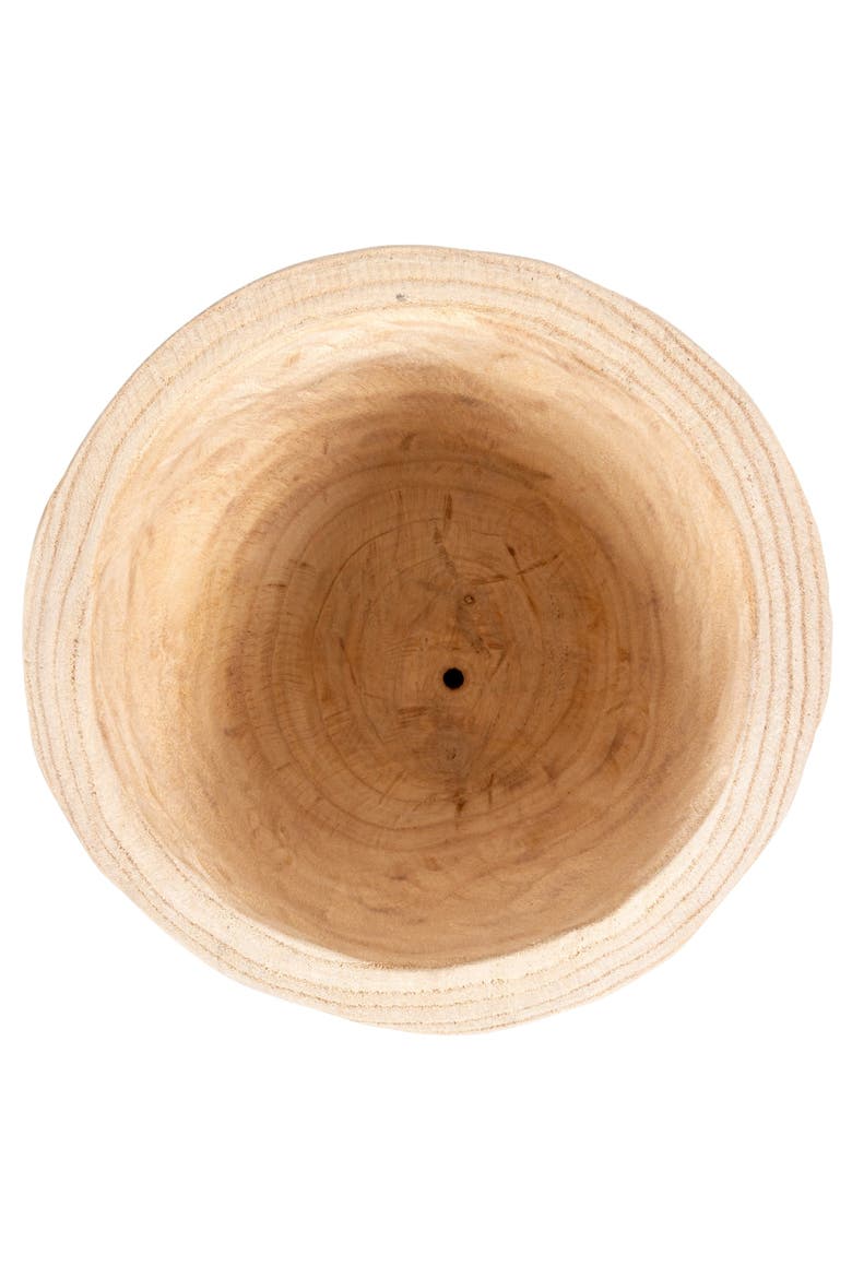 Round Paulownia Wood Planters, Natural, Set of 2, Alternate, color, Natural