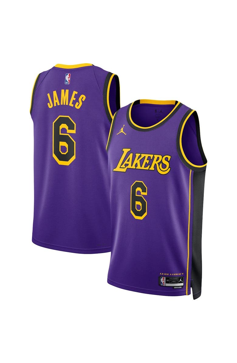 Jordan Brand Unisex Jordan Brand LeBron James Purple Los Angeles Lakers Swingman Jersey - Statement Edition, Alternate, color, Purple