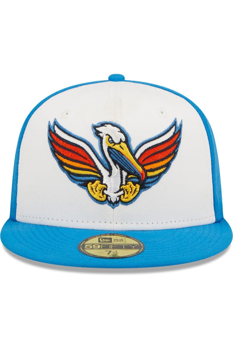 Men's New Era White/Royal Pelicanos de Myrtle Beach Copa De La Diversion 59FIFTY Fitted Hat, Alternate, color, Royal
